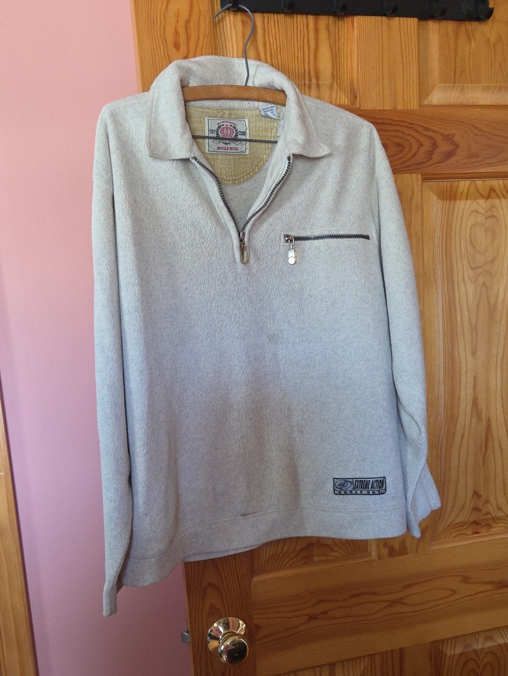 Bugle Boy Light Gray Half-Zip Pullover Sweater